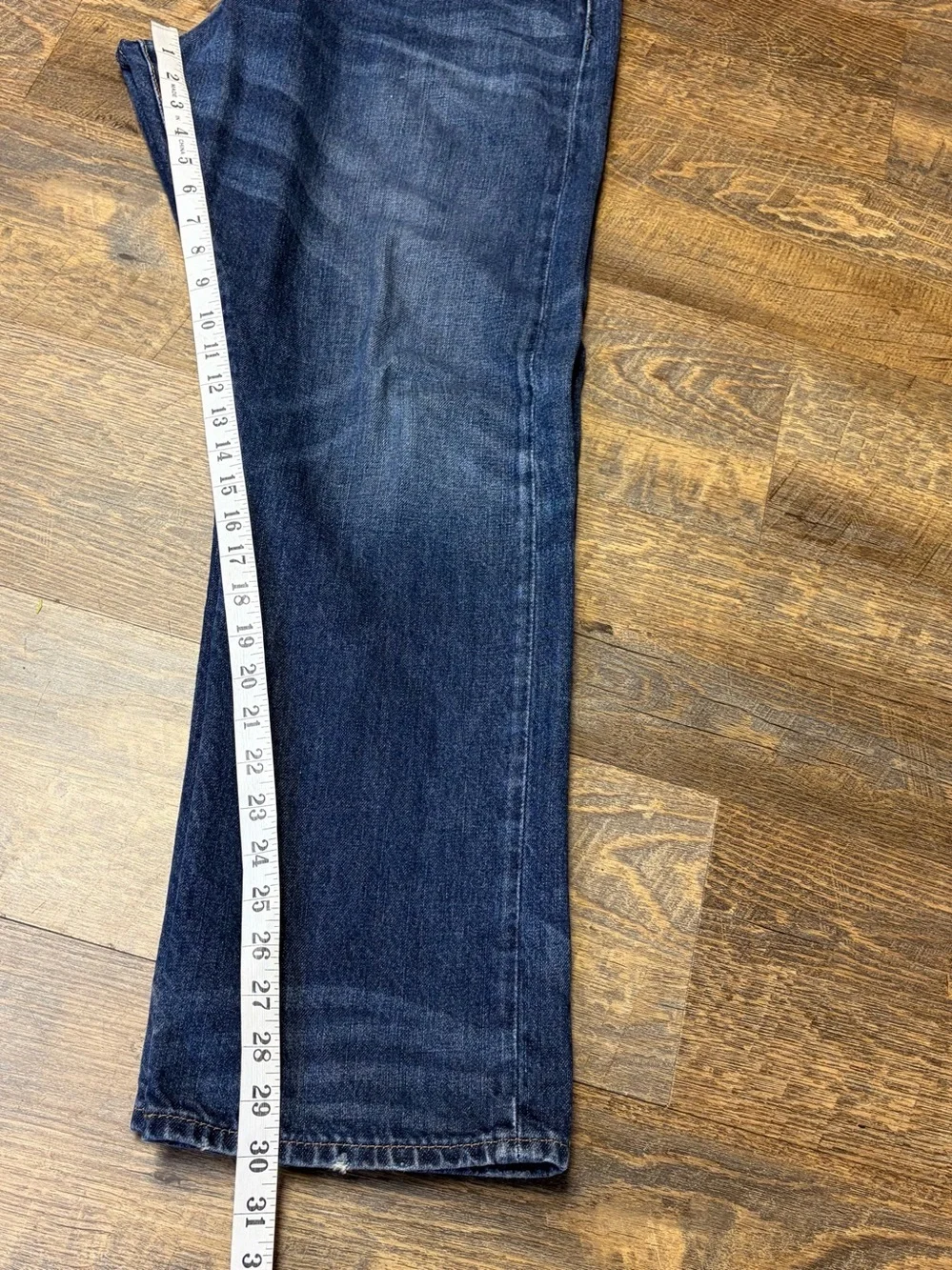Polo Ralph Lauren Hampton Straight Jeans Men 38x30 Blue Denim Whiskered Distress